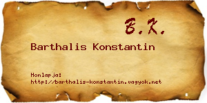 Barthalis Konstantin névjegykártya